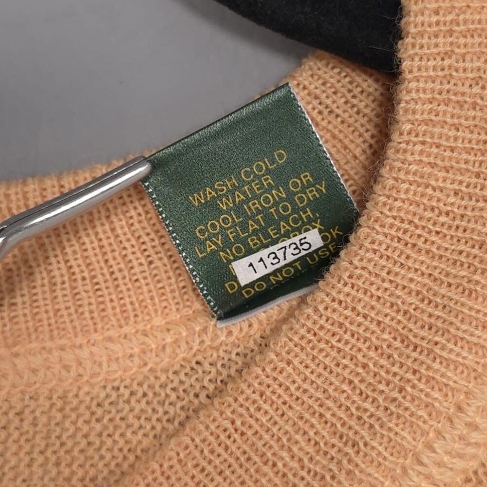 PERU UNLIMITED BABY ALPACA WOOL Knit Pullover Sweater‎ LARGE Orange PERU MADE - Picture 8 of 8